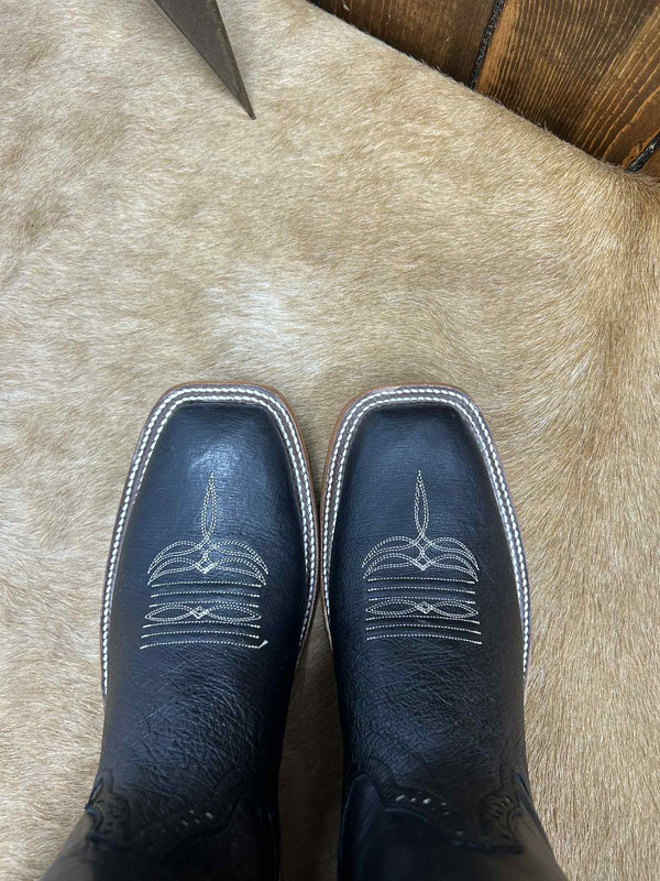 Men's Rios of Mercedes Black Smooth Quill Ostrich Boot-Men's Boots-Rios of Mercedes-Lucky J Boots & More, Women's, Men's, & Kids Western Store Located in Carthage, MO