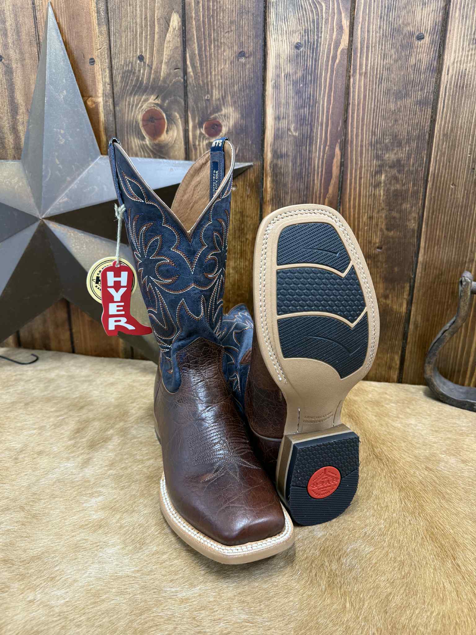 Men's Hyer Brown Clay Cowhide Boot-Men's Boots-HYER Boots-Lucky J Boots & More, Women's, Men's, & Kids Western Store Located in Carthage, MO