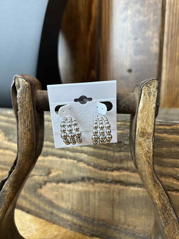 Beaded Hoop Earrings-Earrings-LJ Fashion Jewelry-Lucky J Boots & More, Women's, Men's, & Kids Western Store Located in Carthage, MO