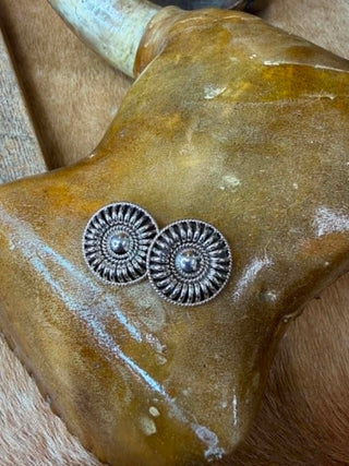 sterling silver earrings, western jewelry, sunburst studs, Virginia earrings, post earrings, cowgirl style, boho jewelry, Lucky J Boots