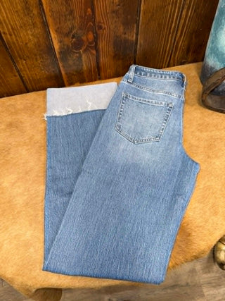 Women's Vervet Eva High Rise Cuffed Slim Wide Leg Jean