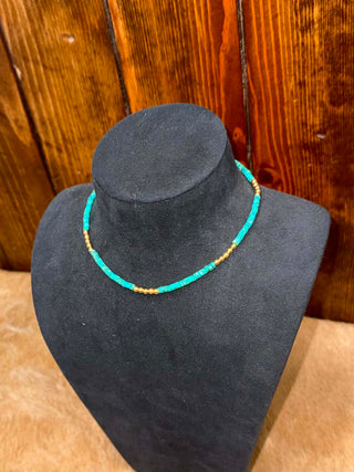 Turquoise & Brass Necklaces