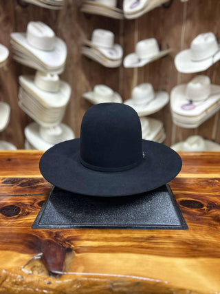 Resistol 100X Black Open Crown Felt Hat 4 1/4" Brim-Felt Cowboy Hats-Resistol-Lucky J Boots & More, Women's, Men's, & Kids Western Store Located in Carthage, MO