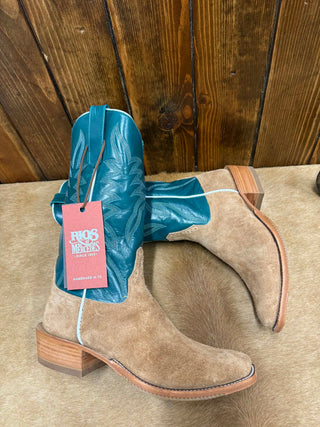Men's Rios of Mercedes Reversed Bull Tan Shrunken Shoulder Boot-Men's Boots-Rios of Mercedes-Lucky J Boots & More, Women's, Men's, & Kids Western Store Located in Carthage, MO