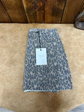 Women's Hidden Peyton High Rise Cheetah Skirt-Women's Denim-HIDDEN-Lucky J Boots & More, Women's, Men's, & Kids Western Store Located in Carthage, MO