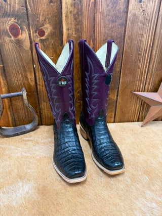 Men's Horse Power Black Caiman Belly Boot