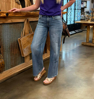 Women's Flying Monkey Isabel Mid Rise Wide Leg Jean-Women's Denim-Flying Monkey-Lucky J Boots & More, Women's, Men's, & Kids Western Store Located in Carthage, MO