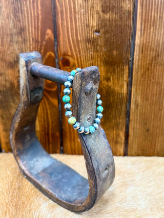 Navajo Pearl Bracelet, Turquoise Jewelry, Handcrafted Southwestern Bracelet, Authentic Navajo Jewelry, Sterling Silver Pearls, Artisan Turquoise Bracelet, Mabel Bracelet.