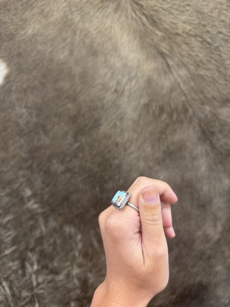 Navy Ring-Rings-LJ Turquoise-Lucky J Boots & More, Women's, Men's, & Kids Western Store Located in Carthage, MO