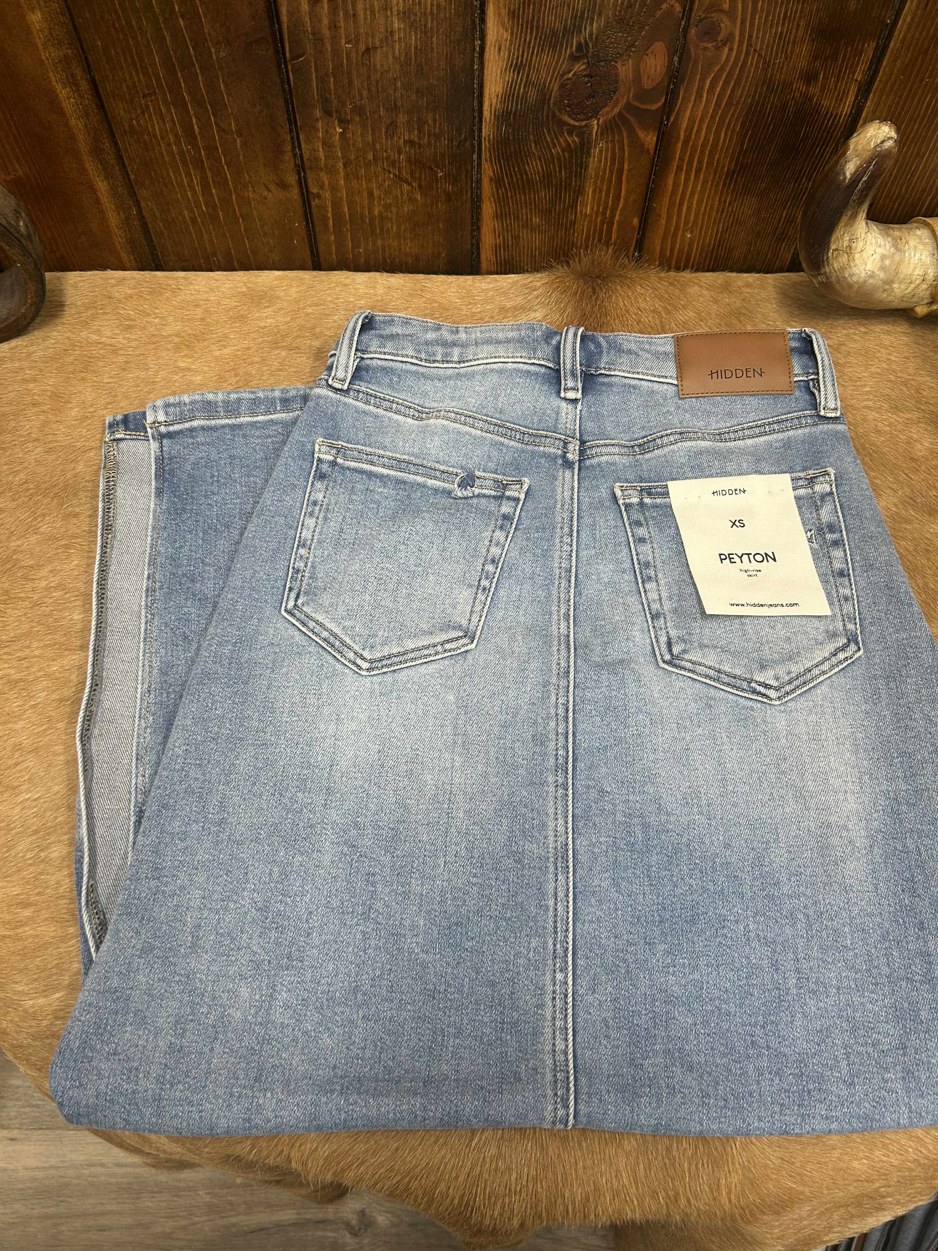 Hidden Holly Denim Midi Skirt