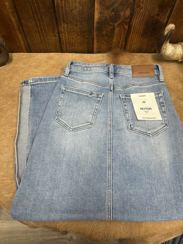Hidden Holly Denim Midi Skirt