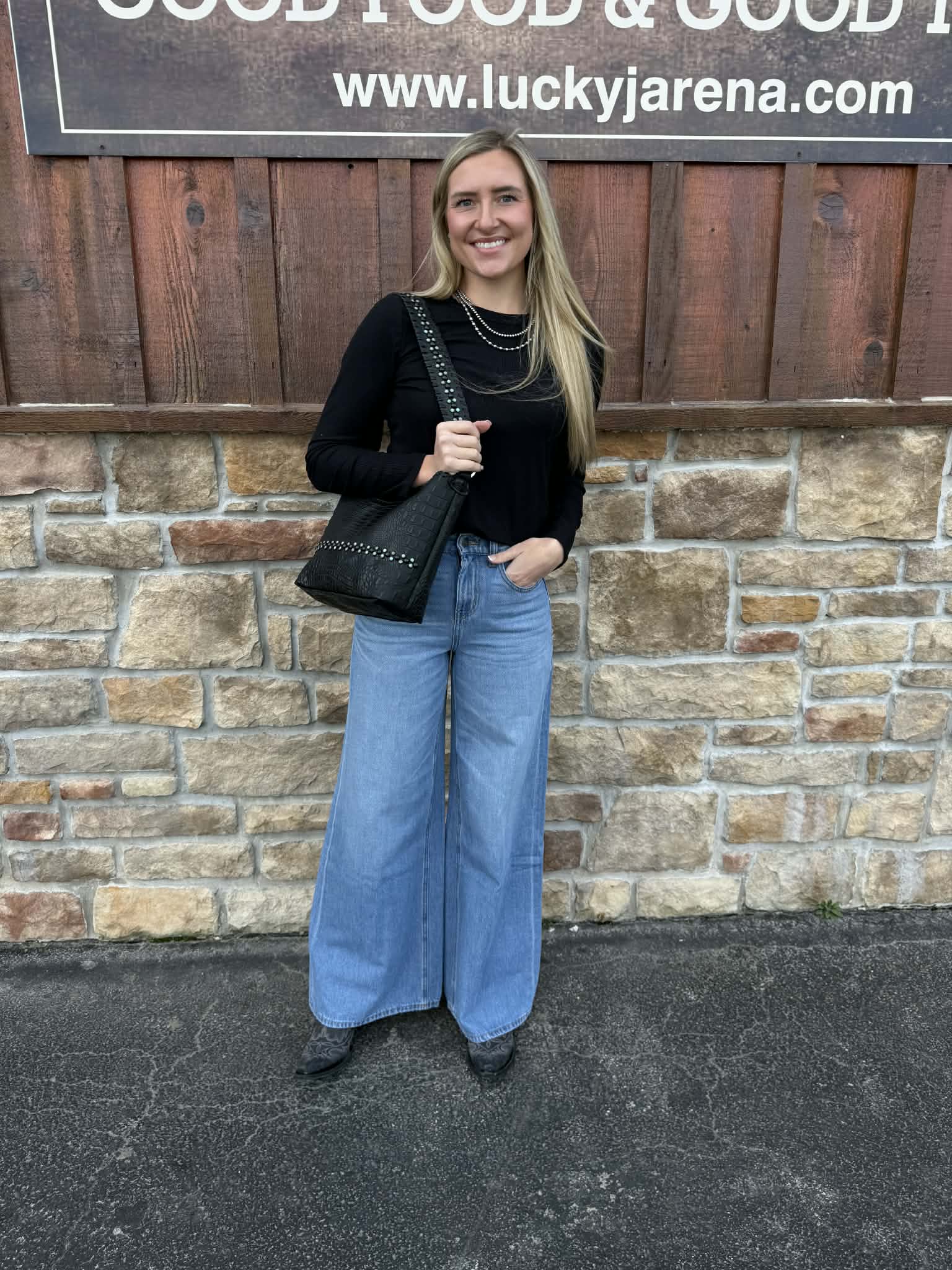 Women's Ariat Ultra High Rise Calamity Comfort Wide Jean-Women's Denim-Ariat-Lucky J Boots & More, Women's, Men's, & Kids Western Store Located in Carthage, MO