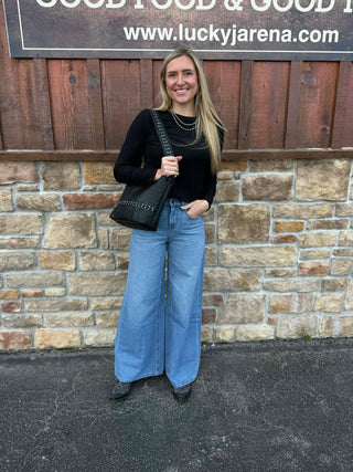 Women's Ariat Ultra High Rise Calamity Comfort Wide Jean-Women's Denim-Ariat-Lucky J Boots & More, Women's, Men's, & Kids Western Store Located in Carthage, MO