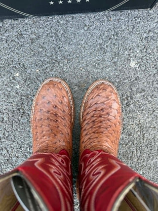 Men's Horse Power Kango Tobacco Full Quill Ostrich Boot
