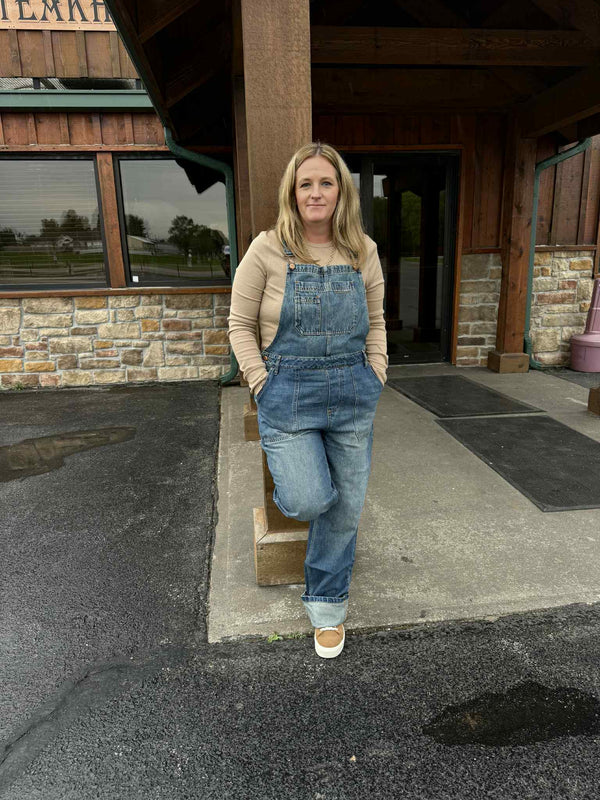 Women's Kimes Billy Dark Wash Overalls-Overalls-Kimes Ranch-Lucky J Boots & More, Women's, Men's, & Kids Western Store Located in Carthage, MO