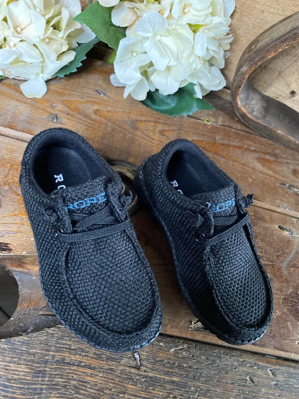 Little Kids Hang Loose Roper Sneakers in Black-Kids Casual Shoes-Roper-Lucky J Boots & More, Women's, Men's, & Kids Western Store Located in Carthage, MO