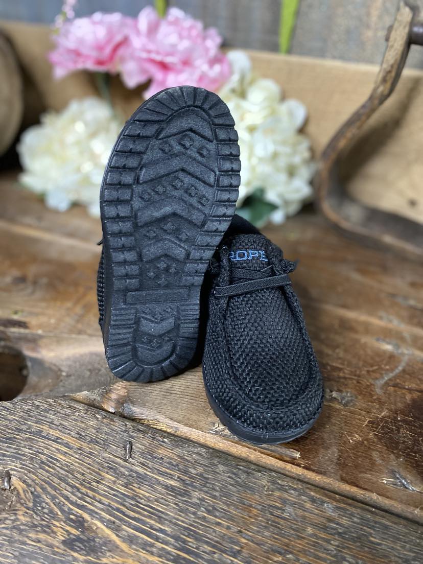 Little Kids Hang Loose Roper Sneakers in Black-Kids Casual Shoes-Roper-Lucky J Boots & More, Women's, Men's, & Kids Western Store Located in Carthage, MO