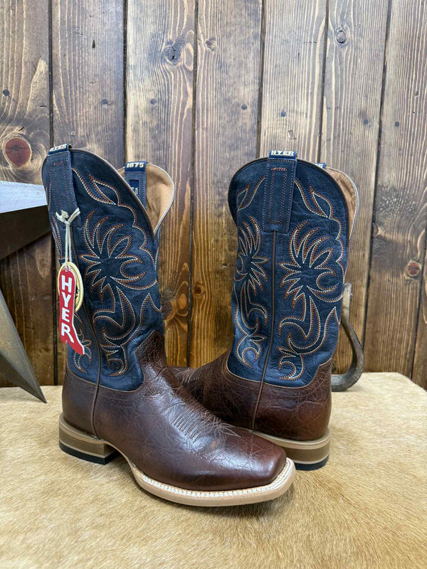 Men's Hyer Brown Clay Cowhide Boot-Men's Boots-HYER Boots-Lucky J Boots & More, Women's, Men's, & Kids Western Store Located in Carthage, MO