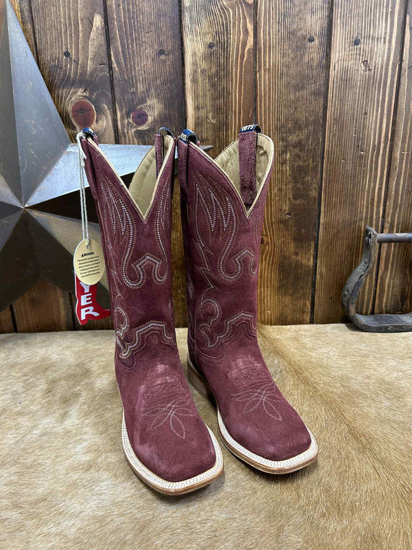 Women's Hyer Augusta Burgundy Roughout Boot-Women's Boots-HYER Boots-Lucky J Boots & More, Women's, Men's, & Kids Western Store Located in Carthage, MO