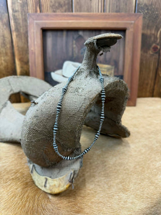 Navajo pearl necklace, graduated bead necklace, 16 inch western necklace, southwestern jewelry, silver pearl necklace, handmade style jewelry, western layering pieces, Kiara necklace
