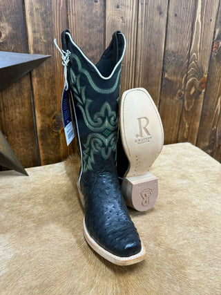 Women's R. Watson Black Full Quill Ostrich Boot-Women's Boots-R. Watson-Lucky J Boots & More, Women's, Men's, & Kids Western Store Located in Carthage, MO