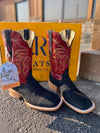 Men's R Watson Black Boar/ Barn Red Cowhide-Men's Boots-R. Watson-Lucky J Boots & More, Women's, Men's, & Kids Western Store Located in Carthage, MO