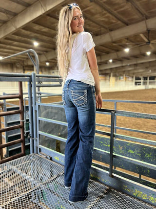 Women's Ariat Marine Mid Rise Trouser-Women's Denim-Ariat-Lucky J Boots & More, Women's, Men's, & Kids Western Store Located in Carthage, MO