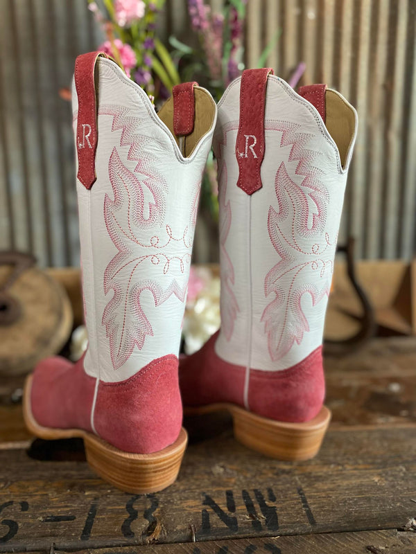 Women's R Watson Rose Roughout & Winter White-Women's Boots-R. Watson-Lucky J Boots & More, Women's, Men's, & Kids Western Store Located in Carthage, MO