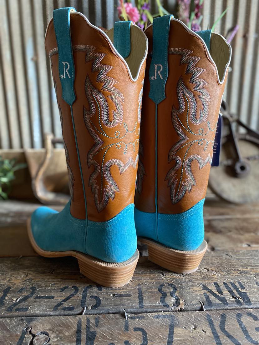 Women's R Watson Turquoise Boar/ Chestnut Ranch Hand-Women's Boots-R. Watson-Lucky J Boots & More, Women's, Men's, & Kids Western Store Located in Carthage, MO