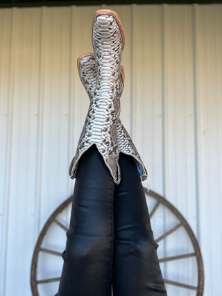 R. Watson Womens Black & White B/C Python-Women's Boots-R. Watson-Lucky J Boots & More, Women's, Men's, & Kids Western Store Located in Carthage, MO