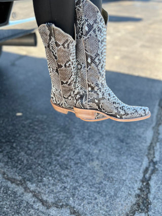 R. Watson Womens Black & White B/C Python-Women's Boots-R. Watson-Lucky J Boots & More, Women's, Men's, & Kids Western Store Located in Carthage, MO