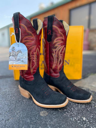 Women's R. Watson Black Boar Boot-Women's Boots-R. Watson-Lucky J Boots & More, Women's, Men's, & Kids Western Store Located in Carthage, MO