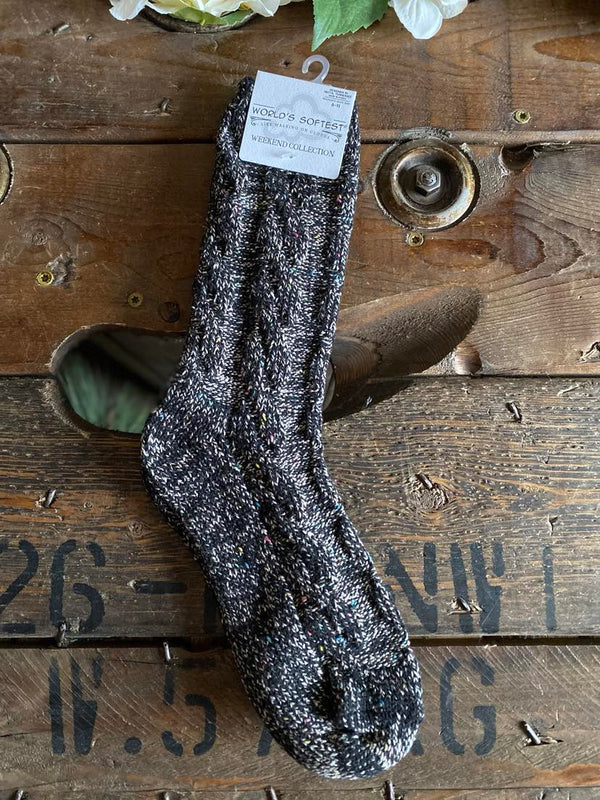 Weekend Collection WRACBCRW Textured Crew Socks-Socks-World's Softest Socks-Lucky J Boots & More, Women's, Men's, & Kids Western Store Located in Carthage, MO
