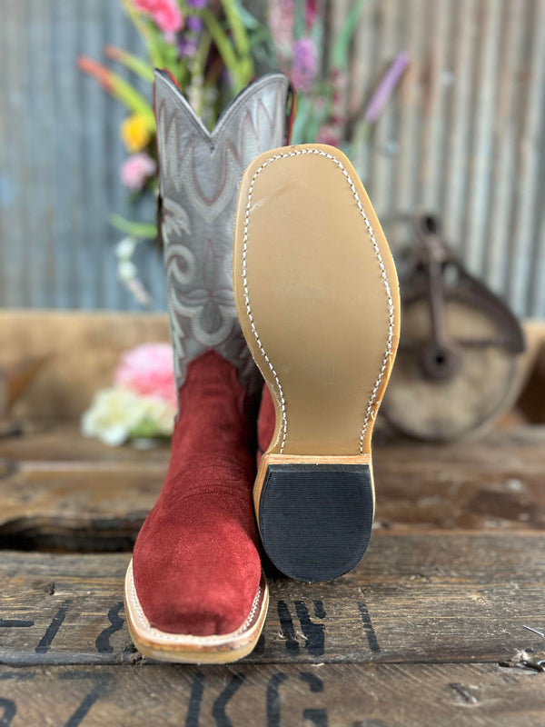 Women's Fenoglio Burgundy Roughout/Blue Eagle-Women's Boots-Fenoglio Boots-Lucky J Boots & More, Women's, Men's, & Kids Western Store Located in Carthage, MO