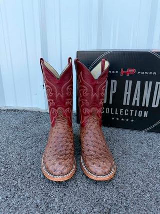 Men's Horse Power Kango Tobacco Full Quill Ostrich Boot