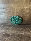 Rope Edge Natural Green Turquoise Stone Belt Buckle 902i-Belt Buckles-The Jewelry Junkie-Lucky J Boots & More, Women's, Men's, & Kids Western Store Located in Carthage, MO