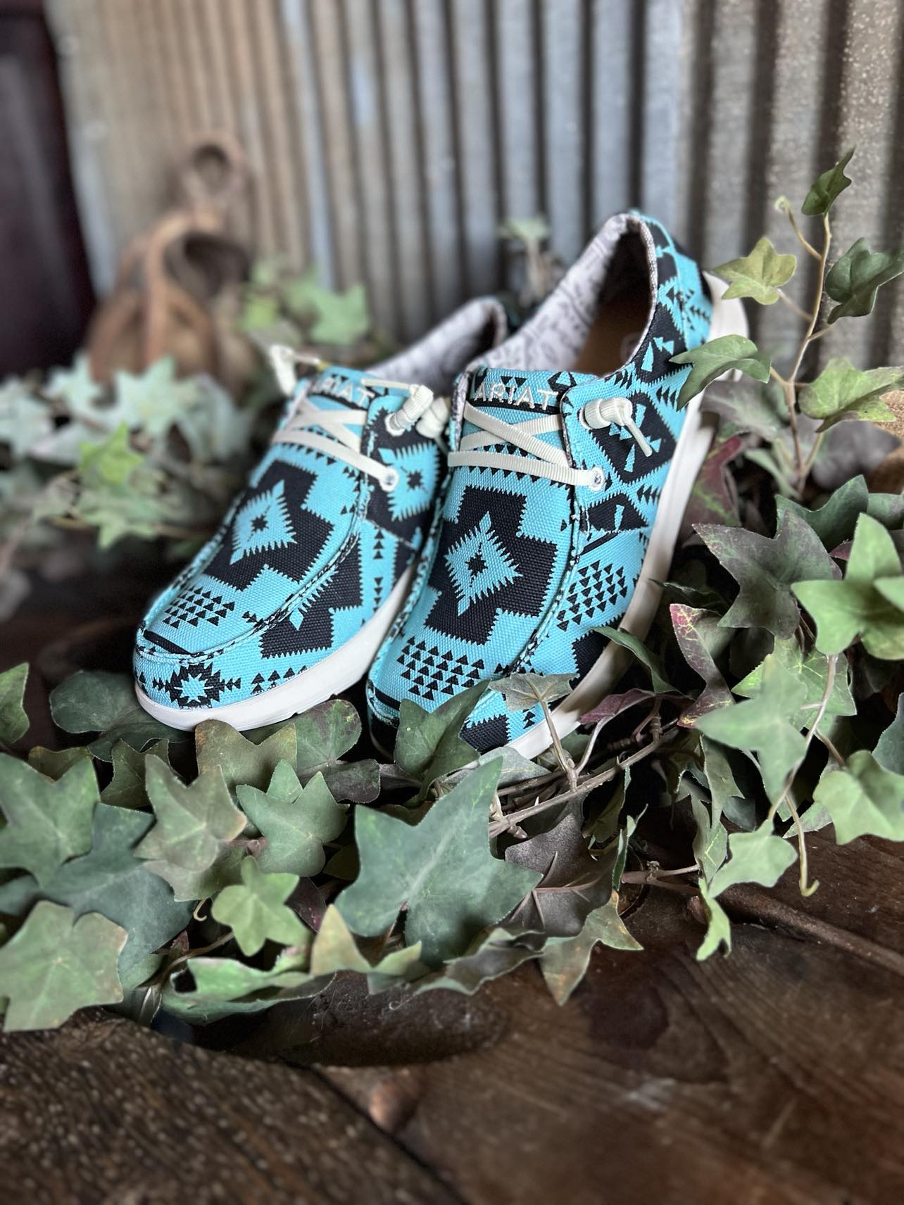 Womens Ariat Hilo Sneaker in Turquoise Saddle Blanket-Women's Casual Shoes-Ariat-Lucky J Boots & More, Women's, Men's, & Kids Western Store Located in Carthage, MO