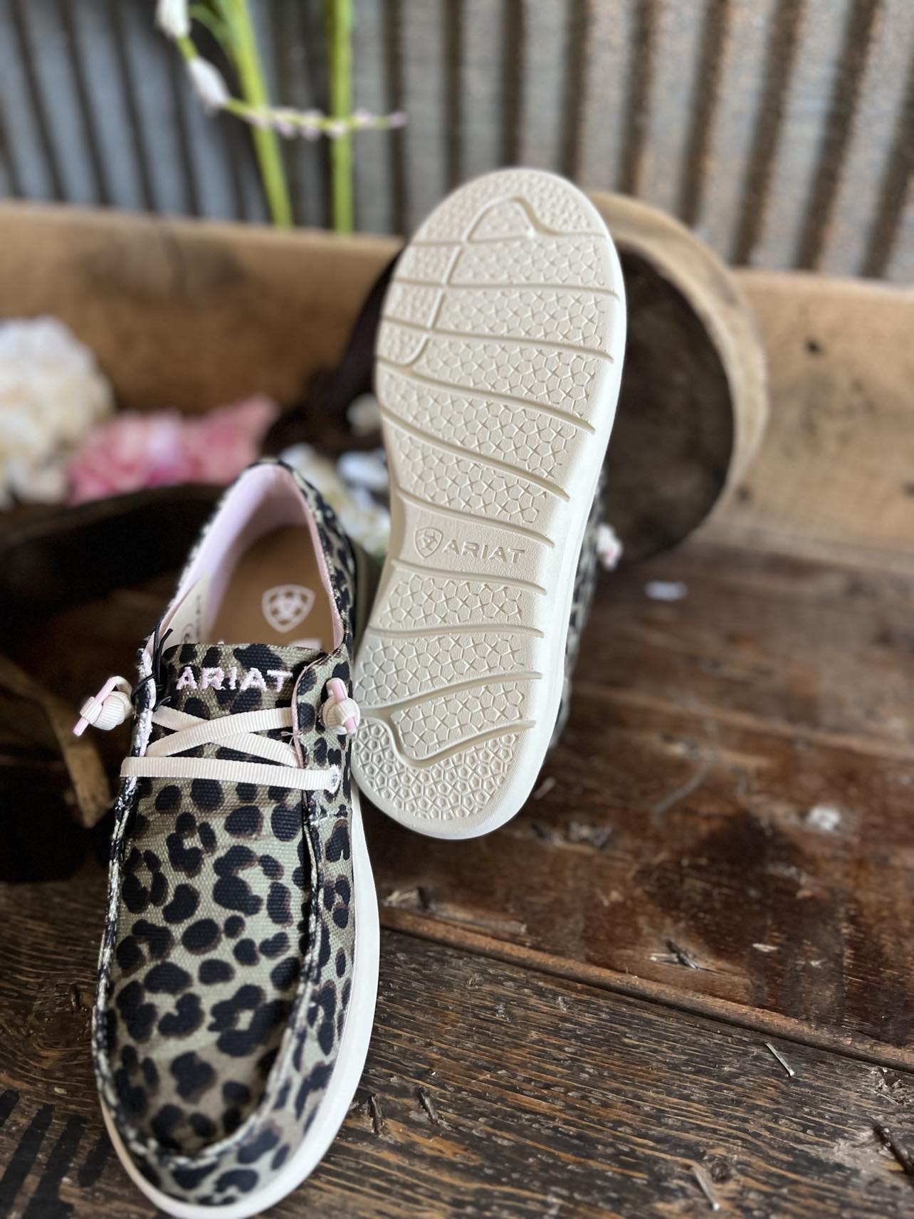 Women's Ariat Hilo Sneakers in Olive Leopard-Women's Casual Shoes-Ariat-Lucky J Boots & More, Women's, Men's, & Kids Western Store Located in Carthage, MO