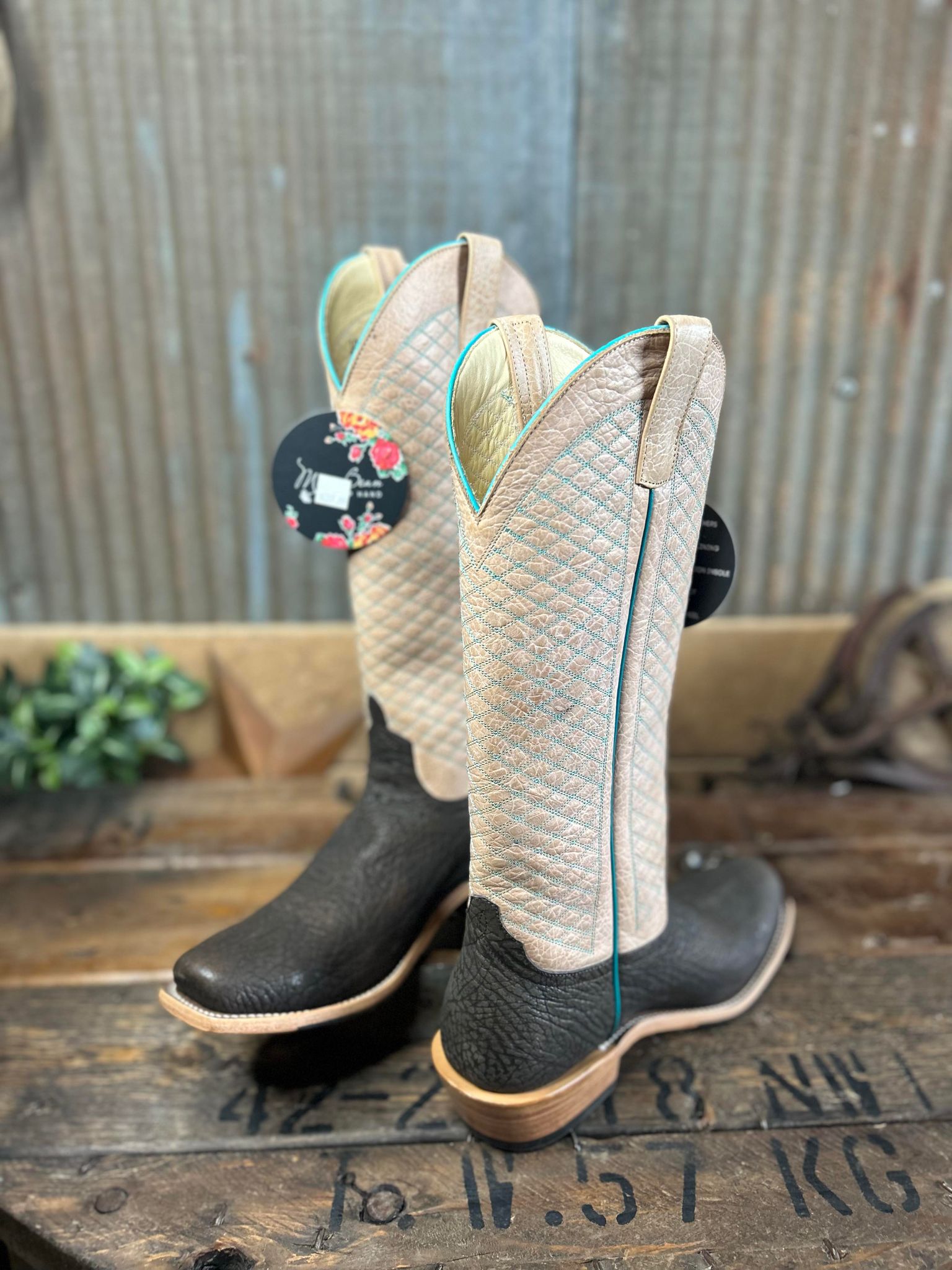 MB Top Hand Collection Shrunken Bullhide Cutter Toe Boots-Women's Boots-Macie Bean-Lucky J Boots & More, Women's, Men's, & Kids Western Store Located in Carthage, MO