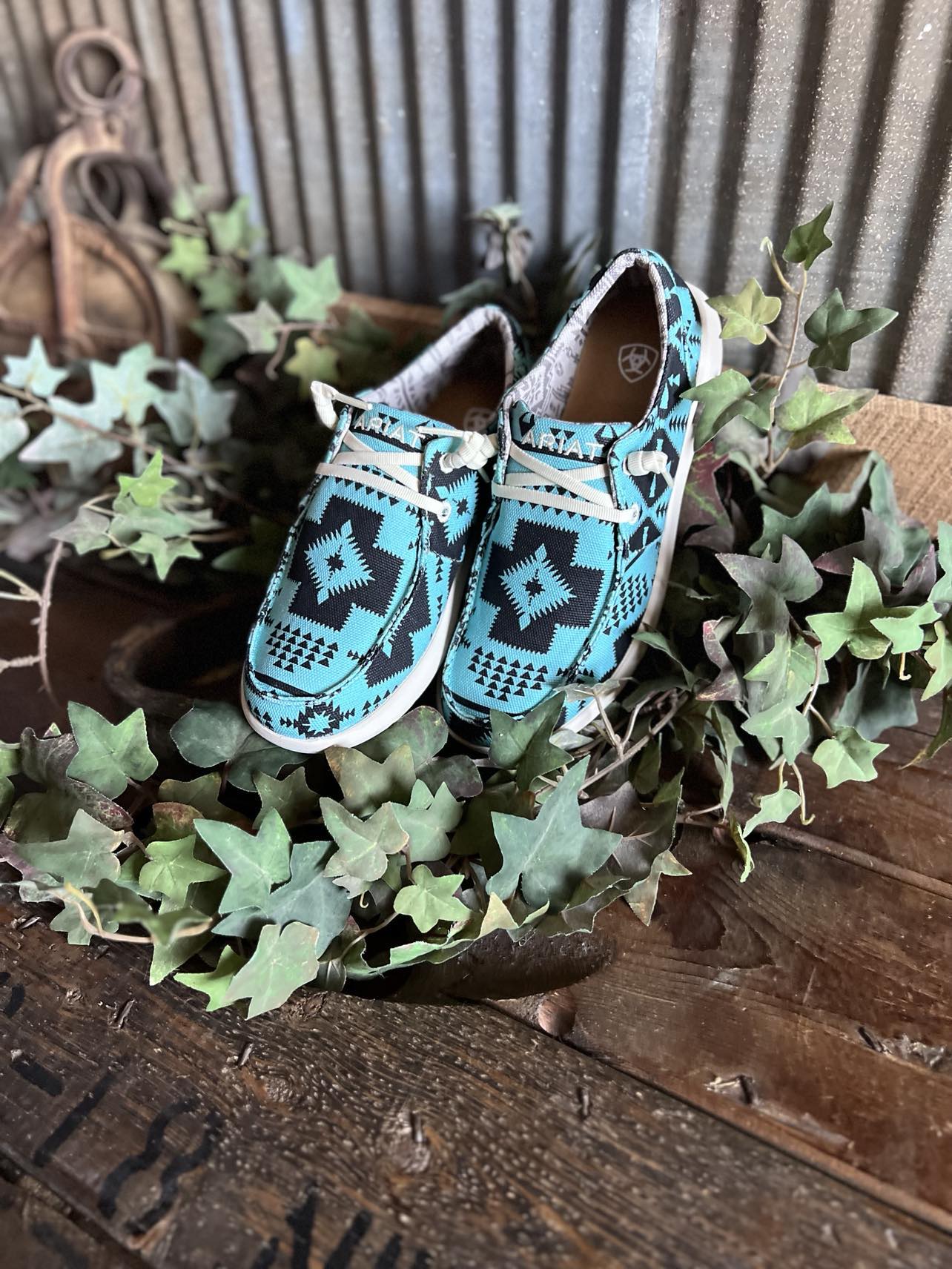 Womens Ariat Hilo Sneaker in Turquoise Saddle Blanket-Women's Casual Shoes-Ariat-Lucky J Boots & More, Women's, Men's, & Kids Western Store Located in Carthage, MO