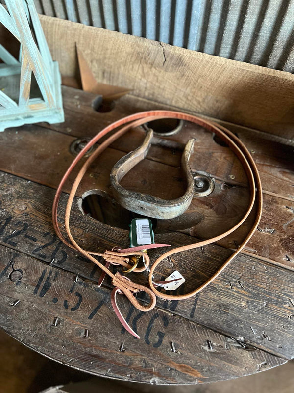 H508 Flat Roper Reins 5/8 X 8-Reins-Berlin Leather-Lucky J Boots & More, Women's, Men's, & Kids Western Store Located in Carthage, MO