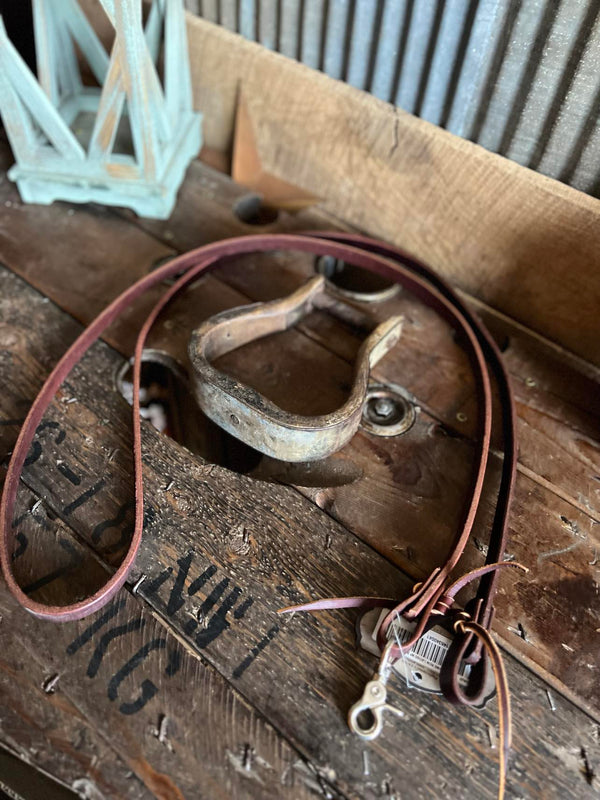 7091BUR Roping Rein Latigo Snap 5/8-Reins-Professionals Choice-Lucky J Boots & More, Women's, Men's, & Kids Western Store Located in Carthage, MO