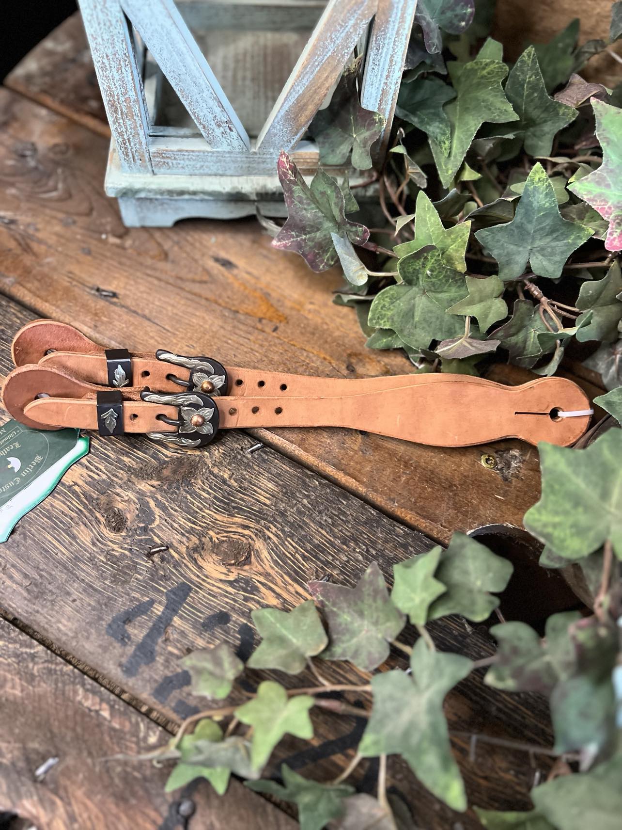 BI606 Trailblazer Spur Strap Brown Iron Hard-Spur Straps-Berlin Leather-Lucky J Boots & More, Women's, Men's, & Kids Western Store Located in Carthage, MO