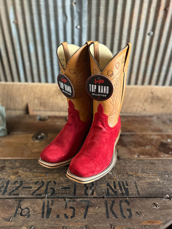 Horse Power Red Suede & Premium Honey Boots-Men's Boots-Horse Power-Lucky J Boots & More, Women's, Men's, & Kids Western Store Located in Carthage, MO