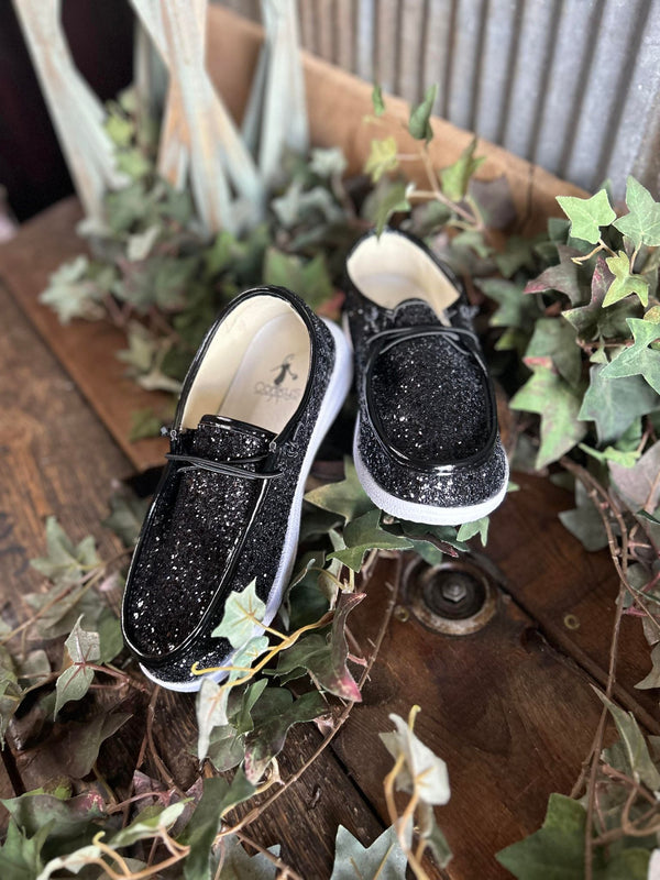 Corky's Black Glitter Kayaks-Women's Casual Shoes-Corkys Footwear-Lucky J Boots & More, Women's, Men's, & Kids Western Store Located in Carthage, MO