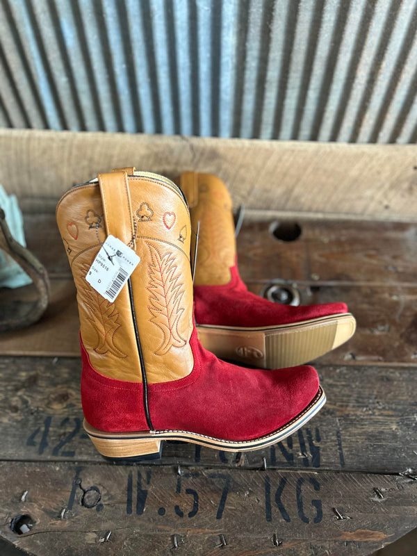 Horse Power Red Suede & Premium Honey Boots-Men's Boots-Horse Power-Lucky J Boots & More, Women's, Men's, & Kids Western Store Located in Carthage, MO