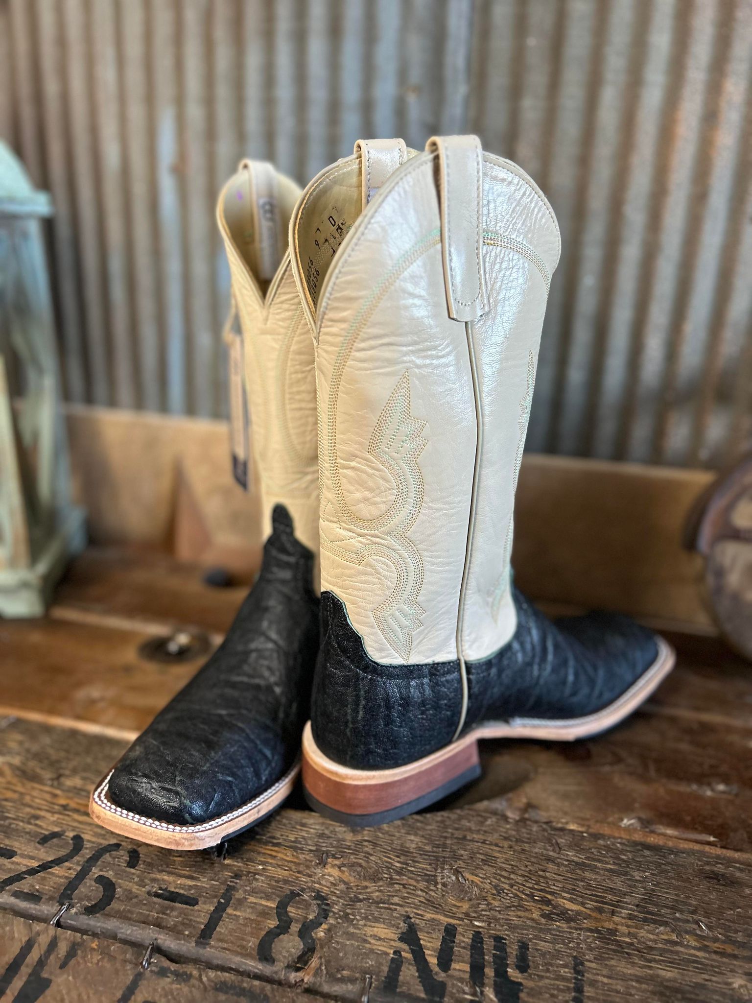 Anderson Bean Olive Vintage Elephant & Chanel Kidskin Boots-Men's Boots-Anderson Bean-Lucky J Boots & More, Women's, Men's, & Kids Western Store Located in Carthage, MO
