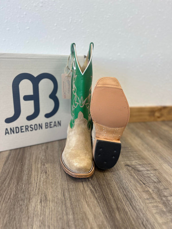 Men's AB Tan Crazyhorse Roughout W/ Perruche Kidskin-Men's Boots-Anderson Bean-Lucky J Boots & More, Women's, Men's, & Kids Western Store Located in Carthage, MO