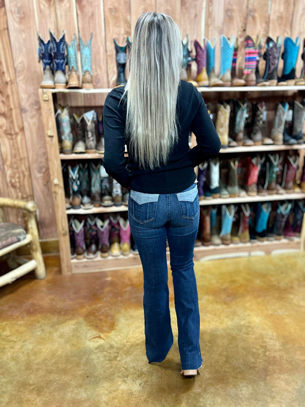 Womens Ariat High Rise Doba Flare Jeans-Women's Denim-Ariat-Lucky J Boots & More, Women's, Men's, & Kids Western Store Located in Carthage, MO