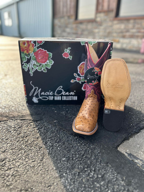 Women's MB Antique Saddle FQ Ostrich-Women's Boots-Anderson Bean-Lucky J Boots & More, Women's, Men's, & Kids Western Store Located in Carthage, MO